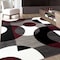 World Rug Gallery Modern Circles Soft Area Rug 3'3'' x 5' Burgundy 100BURGUNDY3X5 - alternate 5